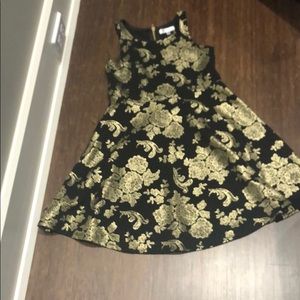 Nickie Lew Dresses - Black with Gold Metallic Print Party Dress Nickie Lew Dresses - Black with Gold Metallic Print Party Dress